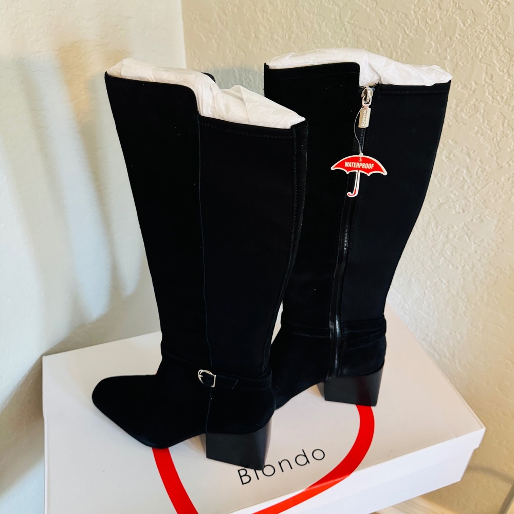 Blondo Twyla Waterproof Knee High Suede Leather Boot, Black, Size 8, NWT - Picture 13 of 17